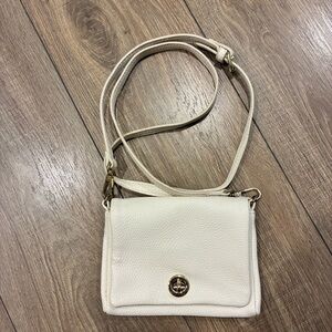 Chic Cream Leather Crossbody Bag